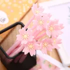 1 упаковка креативных и красивых гелевых ручек с цветком вишни, перьевая ручка с цветами серии сердечек для девочек, офисные канцелярские принадлежности, ручка для студентов