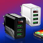 Зарядное устройство USB со светодиодным цифровым дисплеем для iphone11, 7, 8, Samsung S8, S9, S10 Plus, EU, US, UK, 3 USB-порта, адаптер зарядного устройства