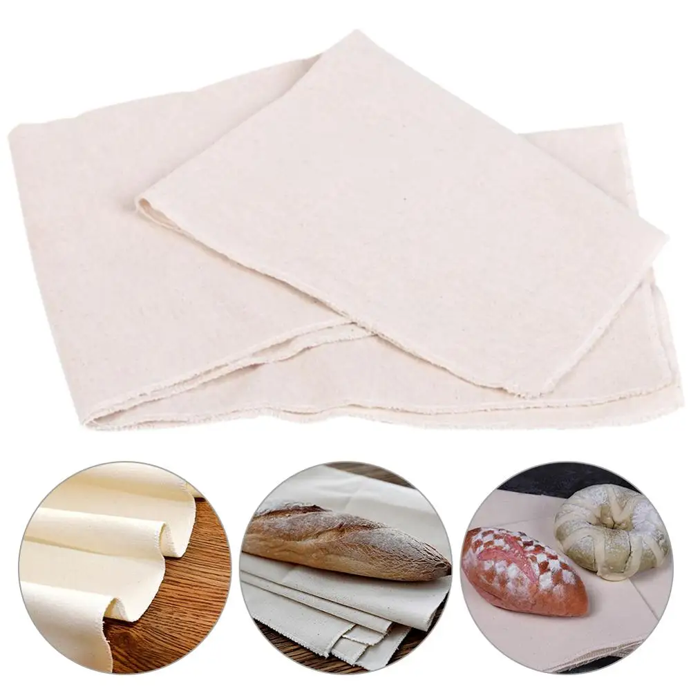 

Natural Untreate Linen Fermented Cloth Dough Baker Pans Proving Bread Baguette Flax Cloth Baking Mat Baking Pastry Kitchen Tools