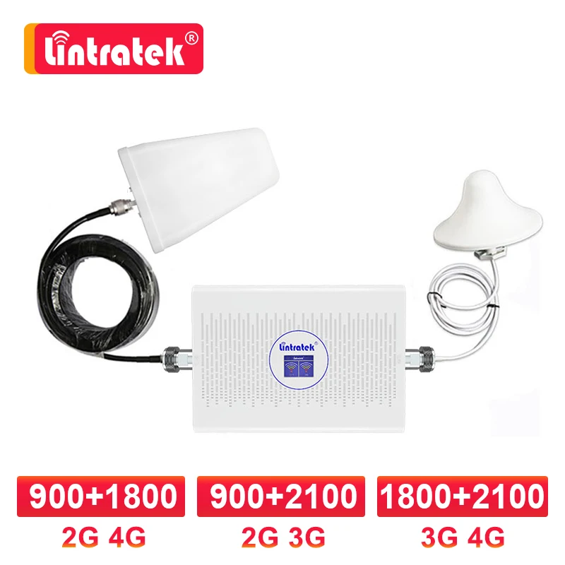 Lintratek 70dB двухдиапазонный 3G 4G 1800 2100 GSM 900 1800mhz UMTS 3g 900mhz усилитель сигнала сотового
