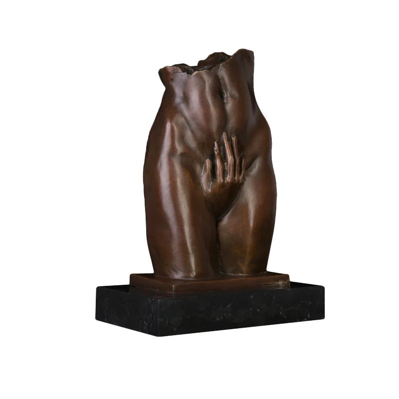 Бронзовая статуэтка с абстрактным корпусом бюстом Медная скульптура в западном