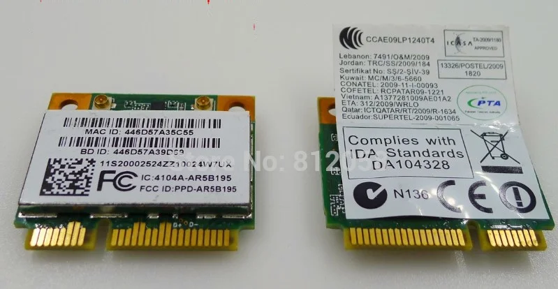 Atheros AR5B195 AR9285 AR9002WB-1NG half Mini PCI-E Wifi  Bluetooth3.0    lenovo G470 G480 G485 G580 Y470