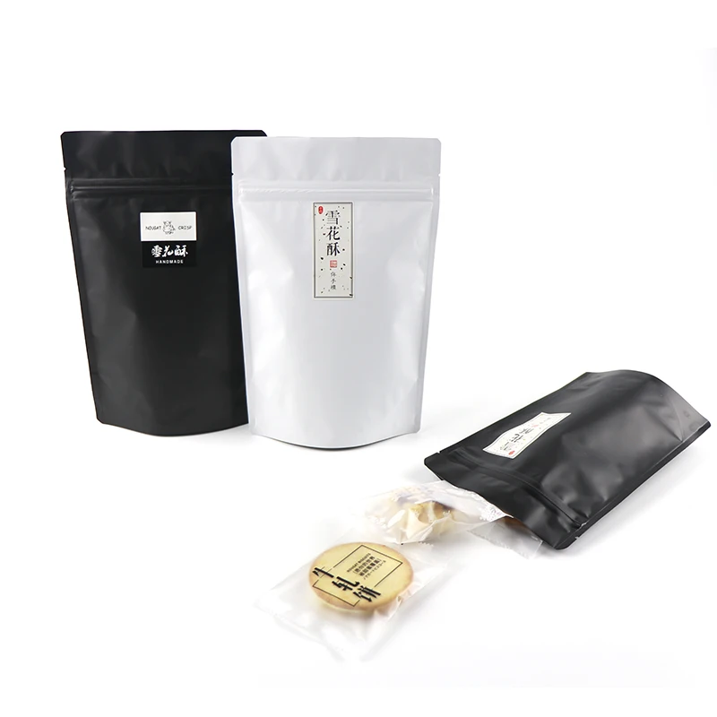 Матовая черный белый розовый цвет Алюминий Фольга упаковочный пакет дой-Пак Еда