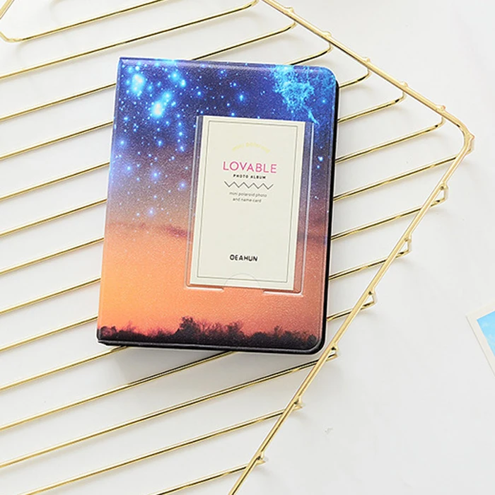 64/68/96 карманы книга альбом для ЖК-дисплея с подсветкой Fujifilm Instax камеры моментальной печати Mini 9 камеры одноступенного процесса 8 7s 70 25 50s 90 мини Плёнки 3 дюймов фотобумага - Цвет: 64 Pockets Stars