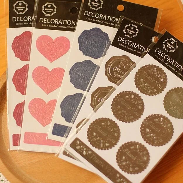 7 шт./лот винтажные рельефные Позолоченные Бронзовые лаковые наклейки восемь