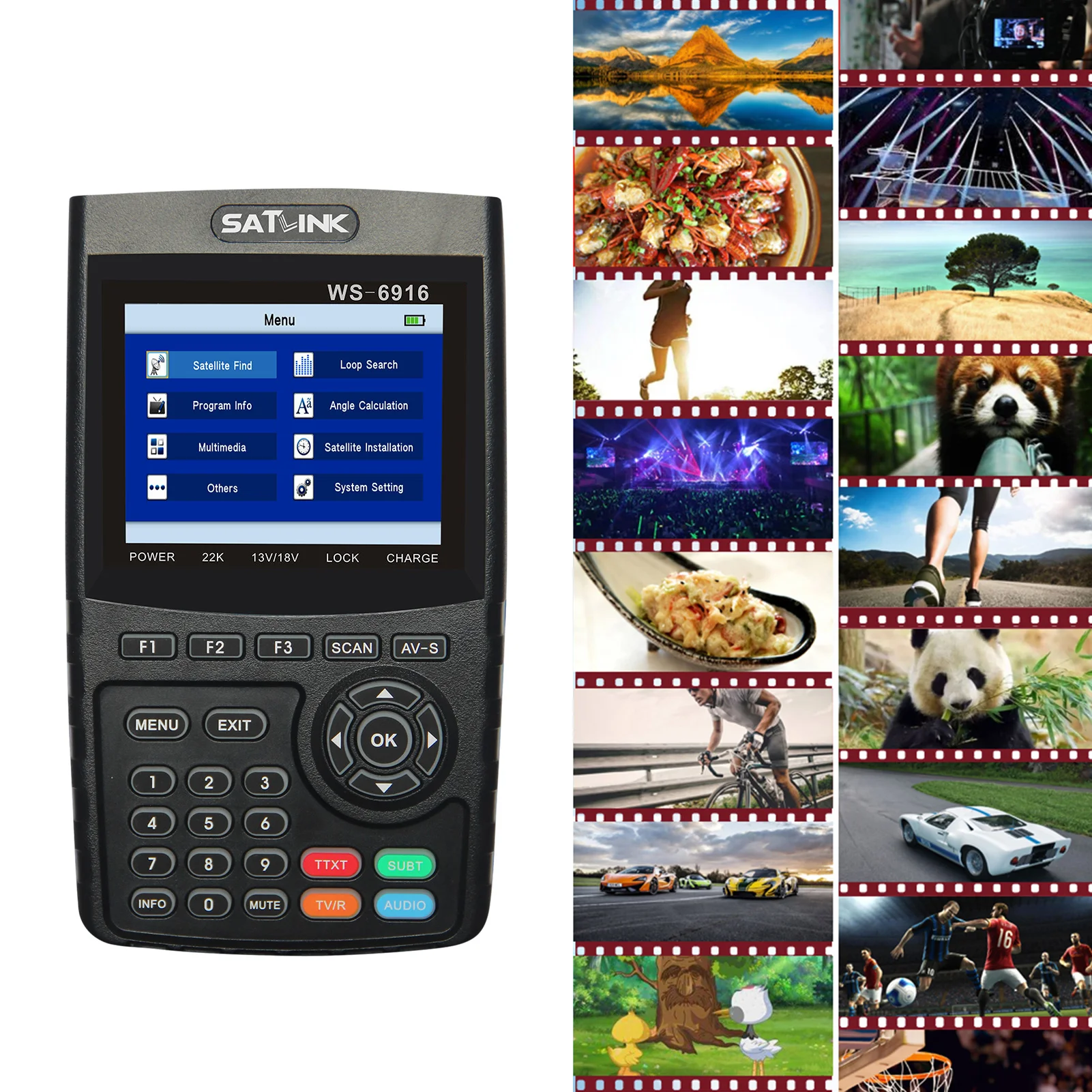 

Digital Satellite Finder Meter HD Digital Satellite TV Finder Digital Satellite Signal Finder Meter with Carrying Pouch Strap