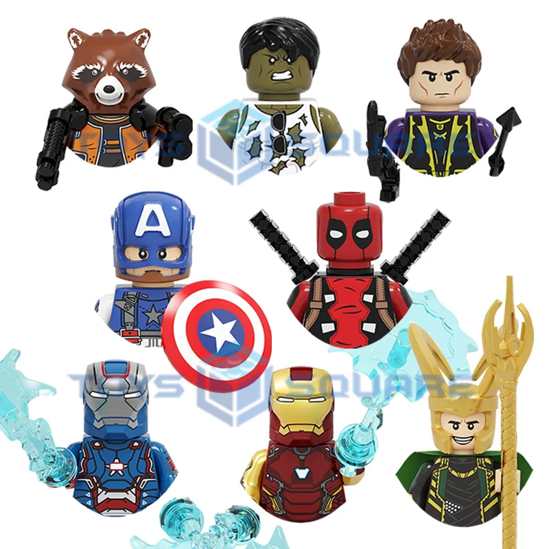 

The Iron Man Captain America Deadpool Hawkeye Hulk Rocket Loki Patriot Model Building Blocks MOC Bricks Set Gifts Toy