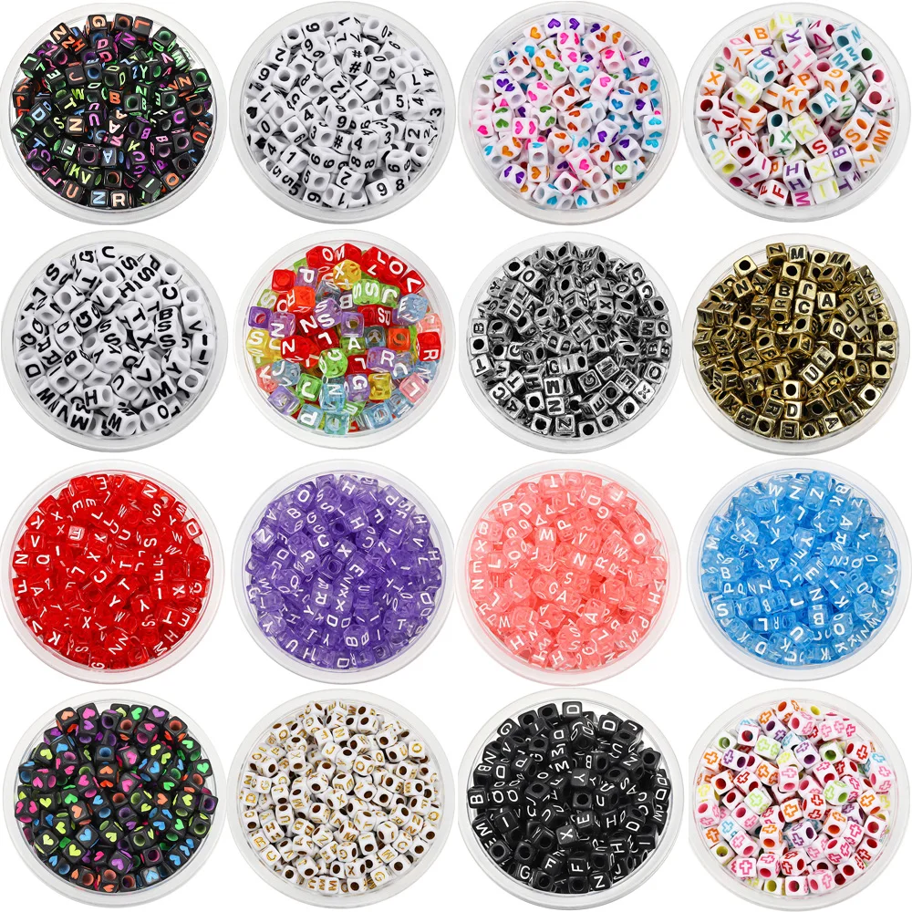 120 шт Смешанные акриловые квадратные буквы алфавита свободные бусины для DIY