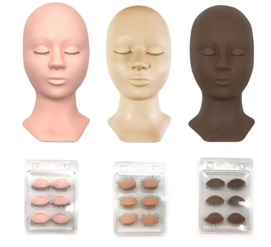 Голова манекена для наращивания ресниц мануального татуажа бровей тонирующие