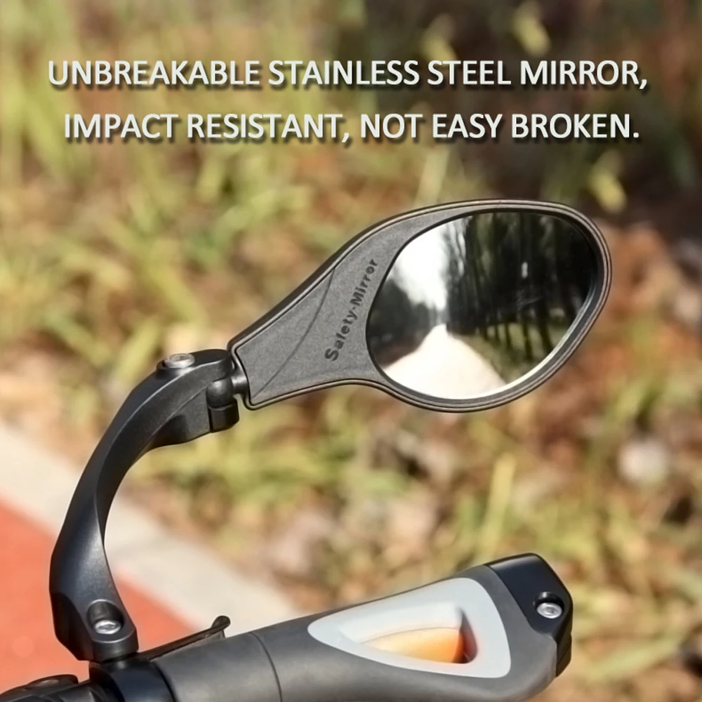 

MTB Handlebar Side Safety Rear View Mirror Bike Flexible Rearview Mirror 1PC Stainless Steel Lens Mirror Accessories For Bicycle