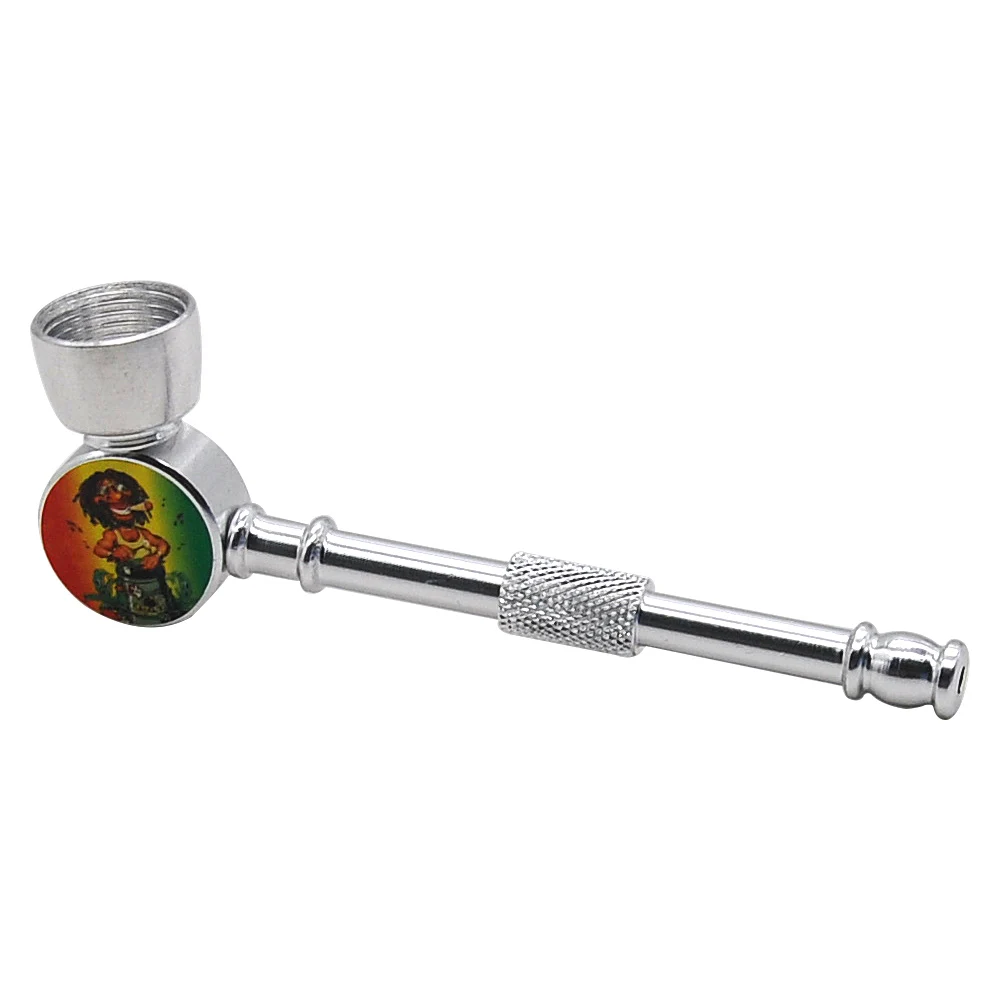 HONEYPUFF Metal Smoking Pipe Jamaica Reggae Metal BOB MARLEY Smoking Pipe Tobacco Pipes - Color: BOB-QiaoGu