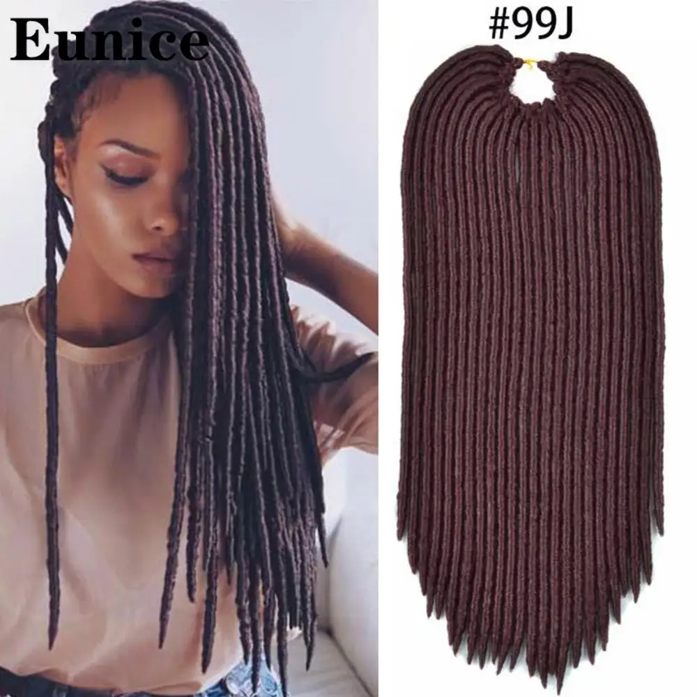 Синтетические чистые цветные косички вязанные крючком волосы 18 &quot24