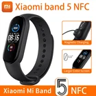 Смарт-браслет Xiaomi Mi Band 5 с NFC, большой фитнес-трекер с AMOLED экраном 1:1, пульсометром, Bluetooth 5,0, спортивный водонепроницаемый браслет 5