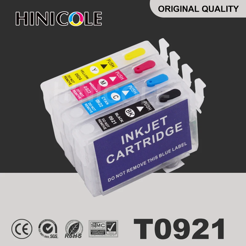 

Hinicole Ink Cartridge T0921 T0922 T0923 T0924 For Epson Stylus C91 CX4300 T27 Refill Cartridges