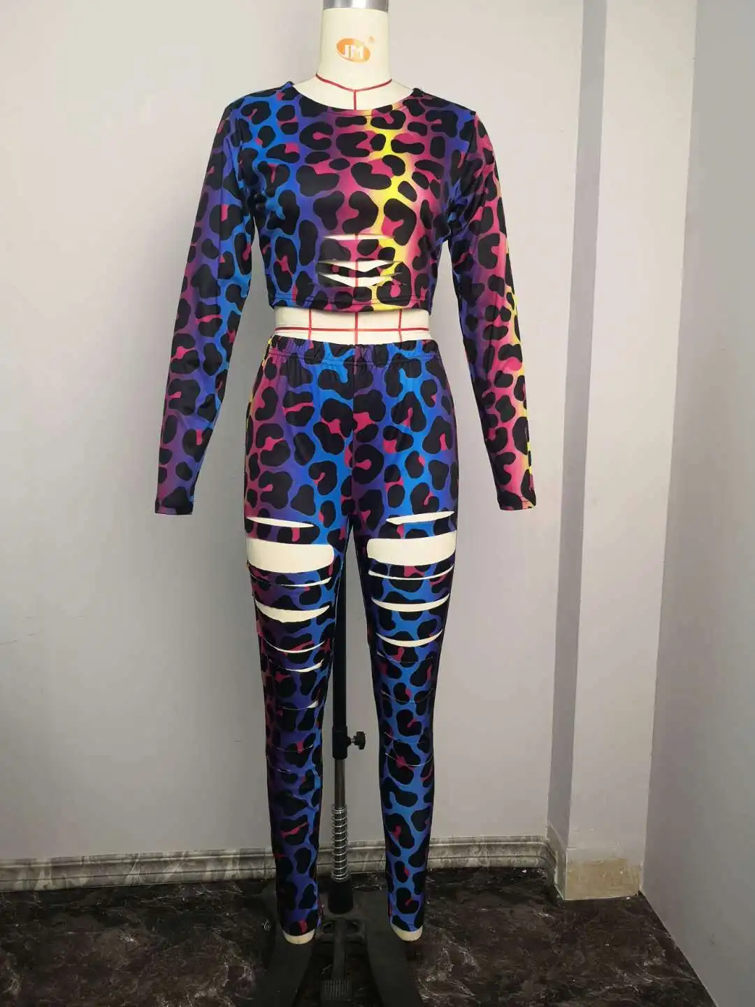 Женский комплект из двух предметов hirigin камуфляжный укороченный топ и узкие