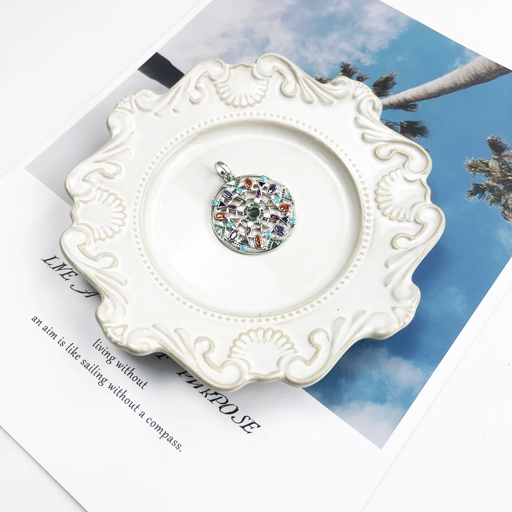 Цветной амулет с орнаментом ювелирные изделия в европейском стиле для женщин