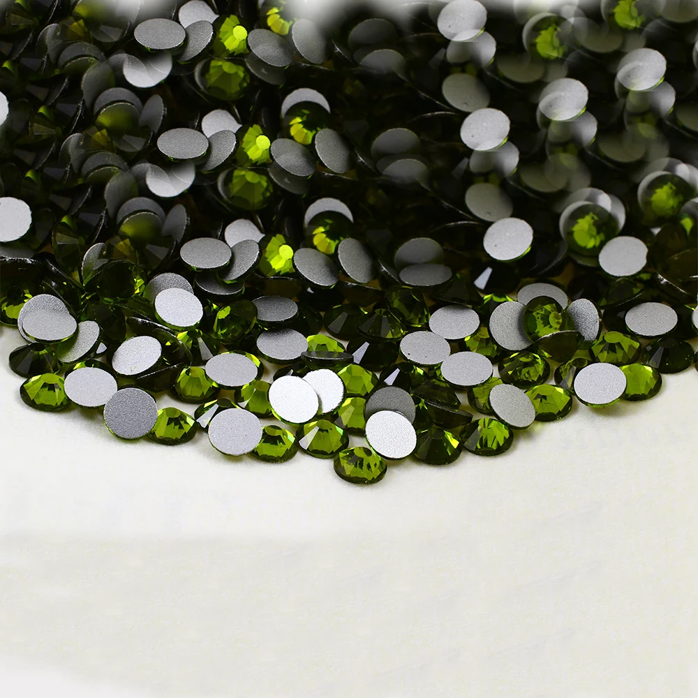 Стразы без горячей фиксации аппликация Блестящие кристаллы оливина страз камень