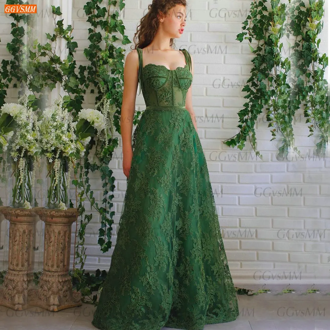

Зеленое кружевное длинное платье для выпускного вечера 2022 Vestido De Fiesta De Boda ТРАПЕЦИЕВИДНОЕ платье для вечеринки на заказ