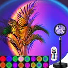 Лампа Rgb С закатом для украшения дома, светодиодный светильник в виде Луны для спальни, проектора для фотосъемки, декоративные светильники с дистанционным управлением через приложение