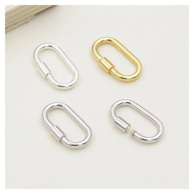 

Серебряная квадратная застежка-Пряжка S925 для браслетов и ожерелий, 1 шт.