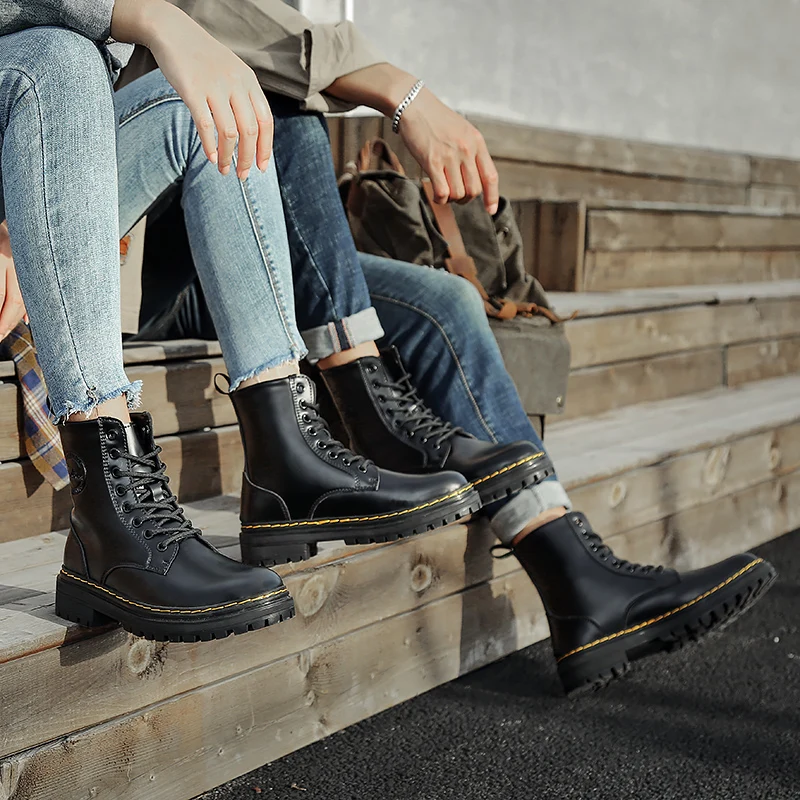 Мужские ботинки Сезон осень зима Ботильоны Повседневная обувь из натуральной