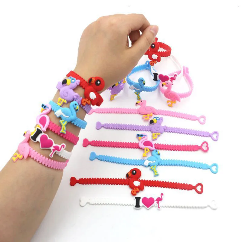 6 шт. браслет из ПВХ в виде единорога русалки динозавра мультяшный спортивный
