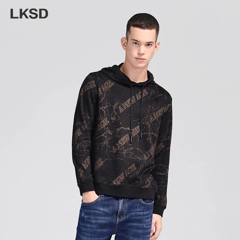 

LKSD Minimalism Winter Sweatshirt For Men 2021 Fashion Letter Hoodies Casual Hooded Pullover Male Sport Tops U153090066