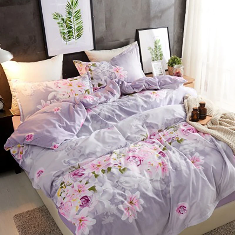 denisroom flower bed linens Simple bedding set fashion bedclothes Duvet Cover sheet and pillowcase Queen king size AW72* | Дом и сад