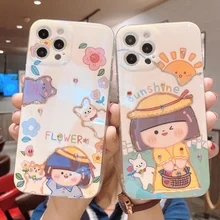 sumkeymi Cute Girl Blu-ray Phone Case For iphone 8 7 Case For iphone 12 11 Plus mini Pro Max XS XR SE2020