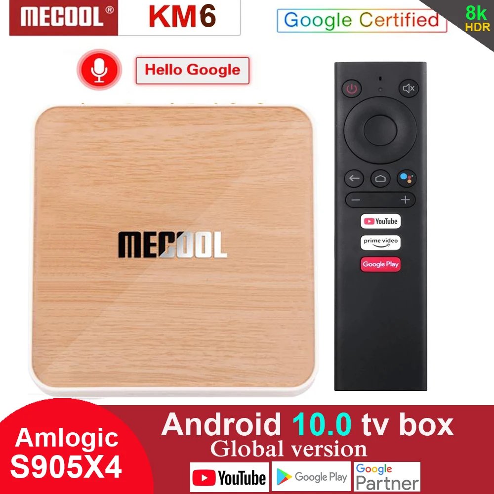 ТВ приставка Mecool KM6 Deluxe Amlogic S905X4 Android 10 4 Гб 64 Wifi 6 BT5.0 Google сертифицированная