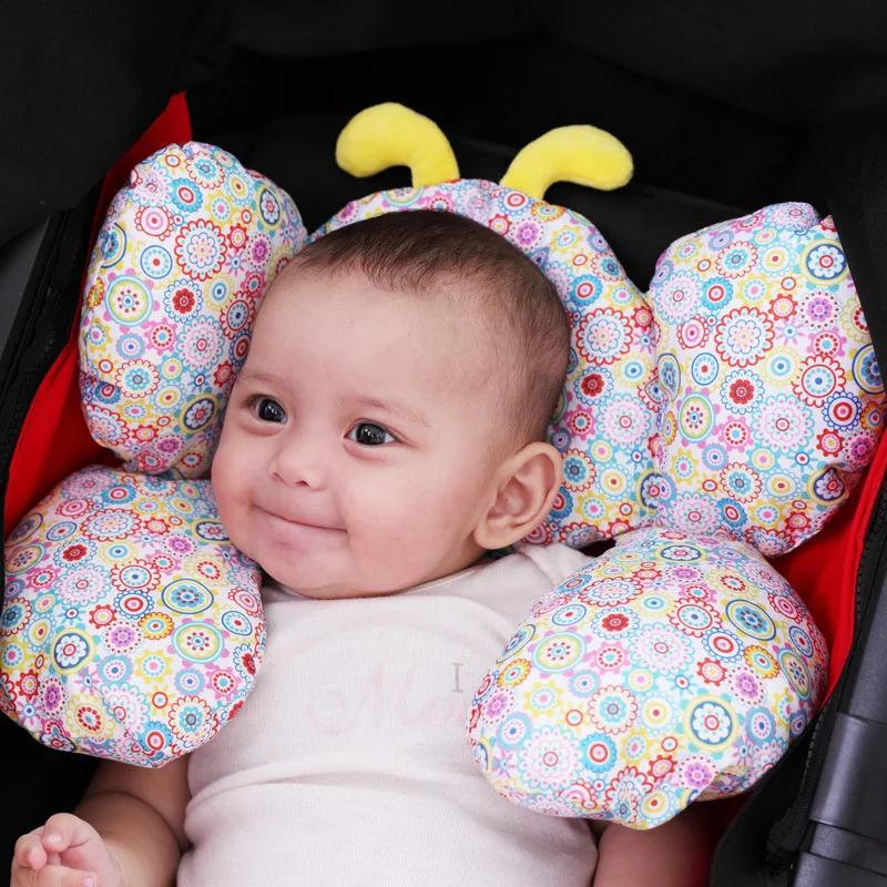 

Reversible Baby Infant Newborn Stroller Body Support Cushion Soft Sleeping Pillow Safe Car Pillow Qualified Baby Neck Protection