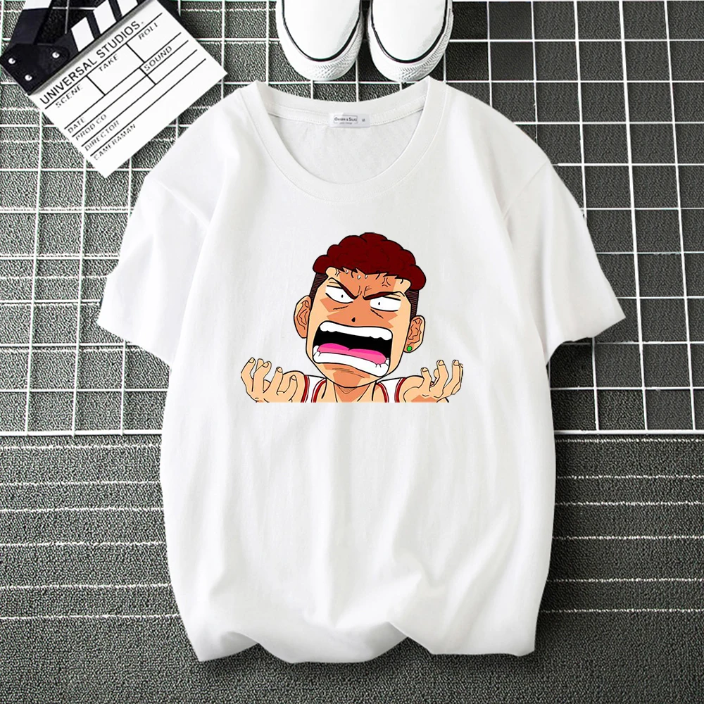 

Japan Anime Basketball Funny SLAM DUNK Tee Shirt Men Fashion Manga Brand Casual Loose Tops Male Hip Hop Harajuku T-Shirts