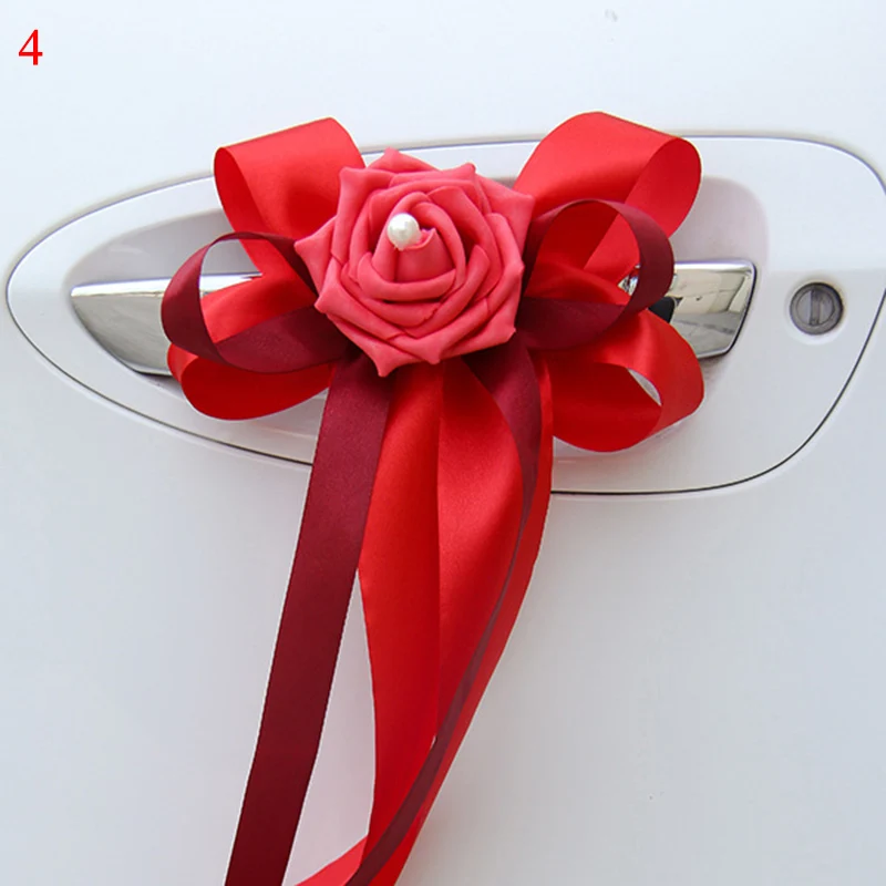 

12 Colors Artificial Flowers for Door Handles Wedding Car Door Handles Decorations Fake Flower Party Festival Supplies Flower