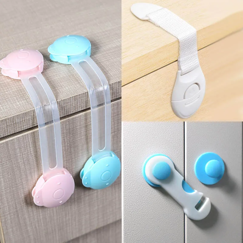 Cerradura de seguridad para beb&eacute;s, pestillo de seguridad para ni&ntilde;os, cajones, armarios, producto a prueba de ni&ntilde;os, 17 colores, 5 uds.-0