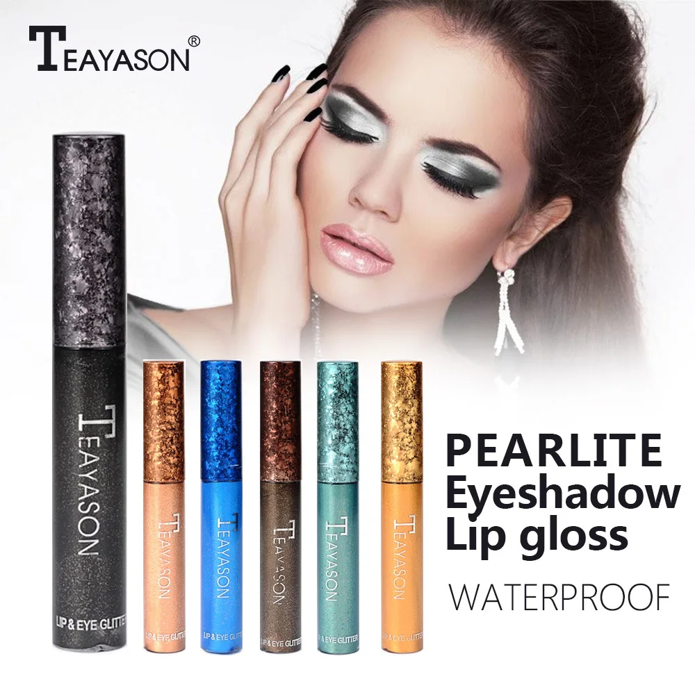 Фиолетовый красный золотой черный блеск Тени для век жидкий пигмент глаза