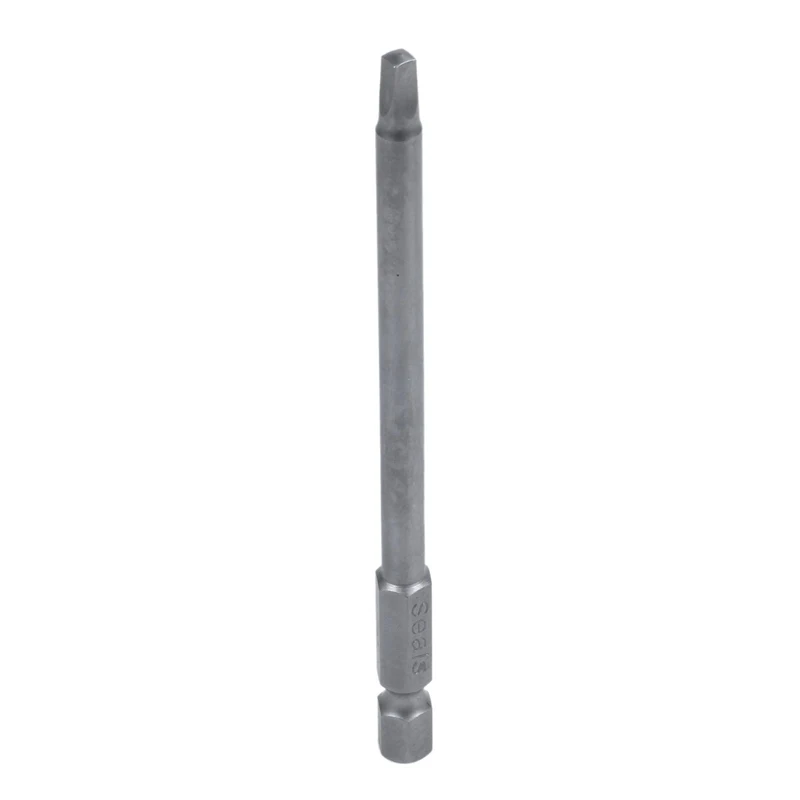 

1/4 inch Hex Shank 6mm Dia Shaft 100mm Long Square Screwdriver Bit Gray