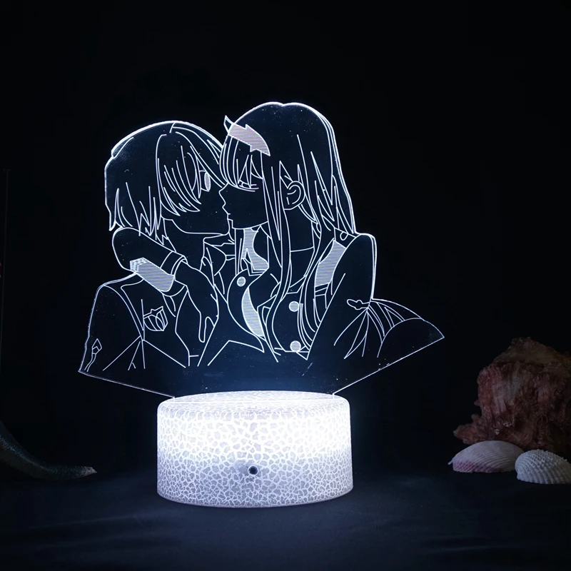 Аниме дорогой в FRANXX Zero Two 3D ночсветильник красочный пульт дистанционного