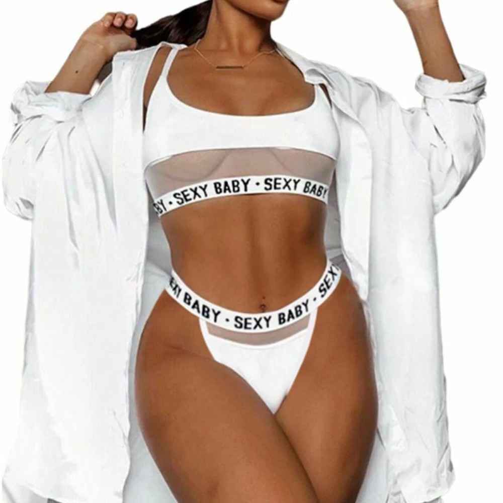 Комплект спортивного нижнего белья сексуальные женские трусики с буквенным