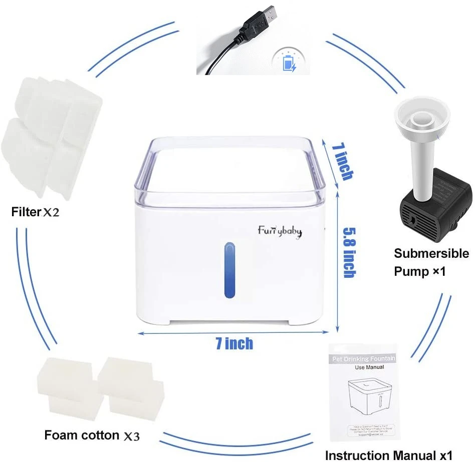 Домашнее животное кошка фонтан воды 2L автоматический собака диспенсер для
