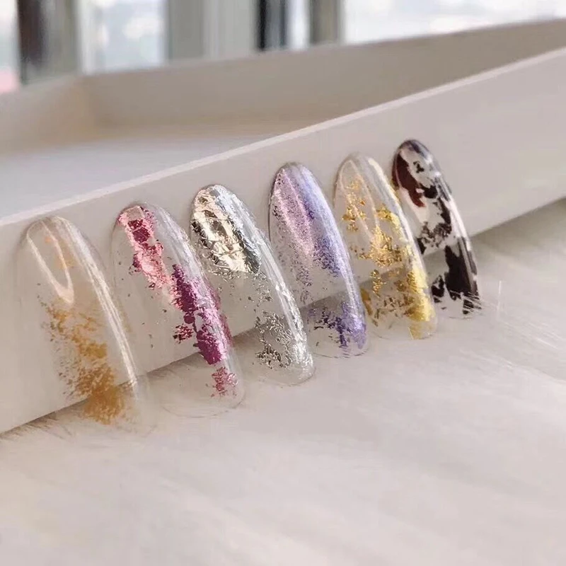 Наклейки для ногтей 6 шт./компл. розовое золото звездное небо однотонные наклейки