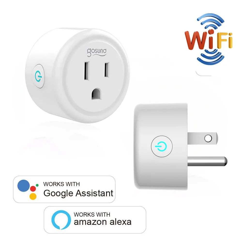 Gosund wifi умная розетка с американской вилкой 220 В 10 а пульт дистанционного управления умный переключатель синхронизации работает для Amazon Alexa/Google Assistant
