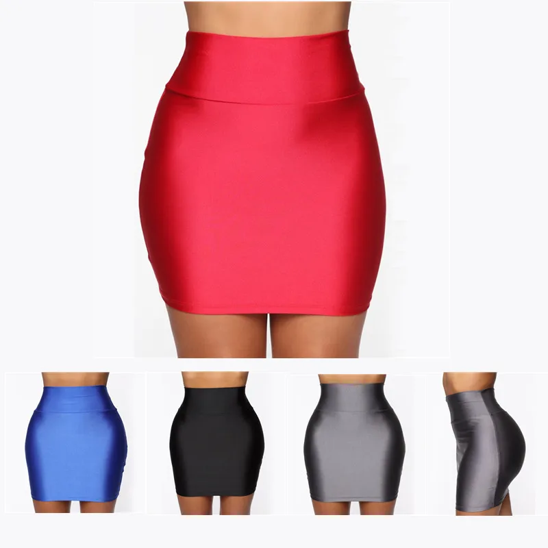 

Новая женская однотонная эластичная короткая мини-юбка, тонкая бесшовная облегающая юбка