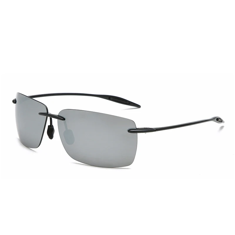 C5 black silver HBK, квадратные, небьющиеся, поляризационные солнцезащитные очки, мужские, без оправы, TR90, легкие, для вождения, солнцезащитные очки, мужские,, фирменный дизайн, оттенки, UV400 - Цвет линз: C5 black silver