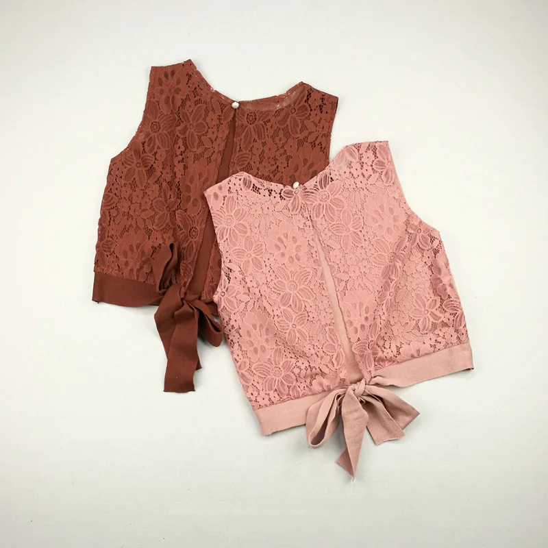 Новинка хит ретро подтяжки женский жилет вязаный кружевной ажурный с завязками