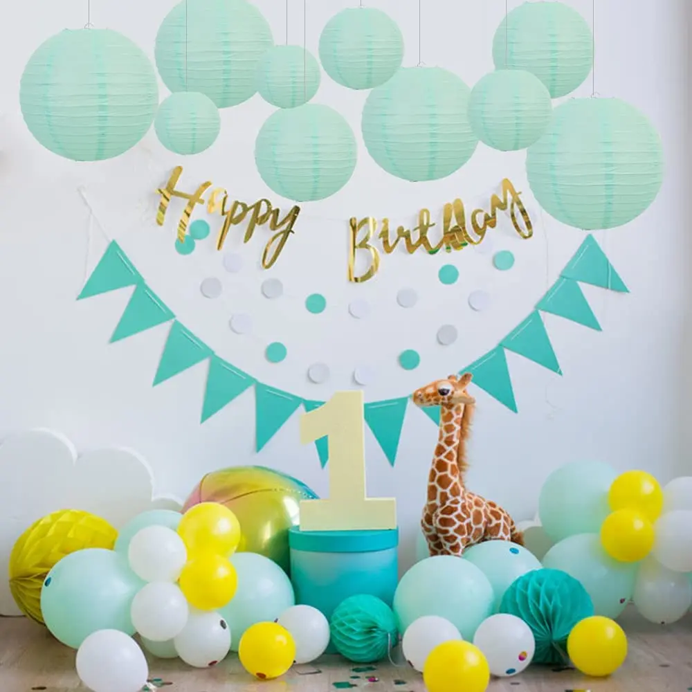 10 упаковок мятно-зеленый круглый бумажный фонарь висящий в Азии Китайский