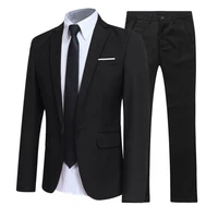 stylish men suit set lapel turndown collar formal stylish buttons pockets blazer for dating lapel suit