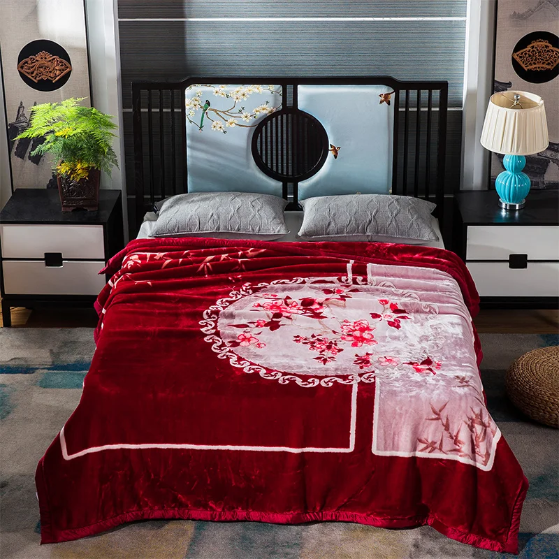 Красное роскошное Европейское стильное флисовое покрывало из ткани наволочки