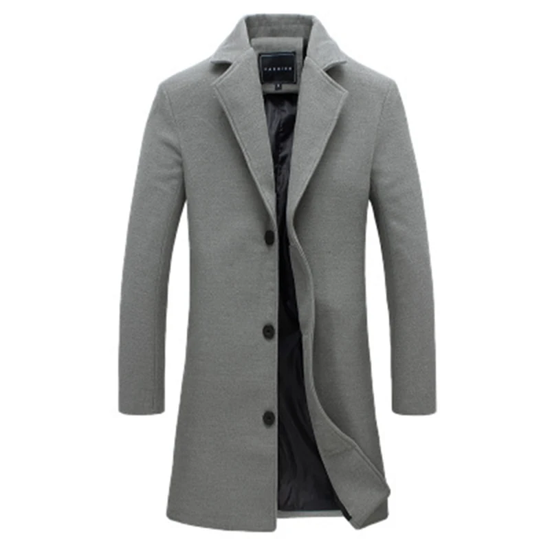 

2020 new autumn and winter men's coat new coat wool coat medium-length slim men's windbreaker
