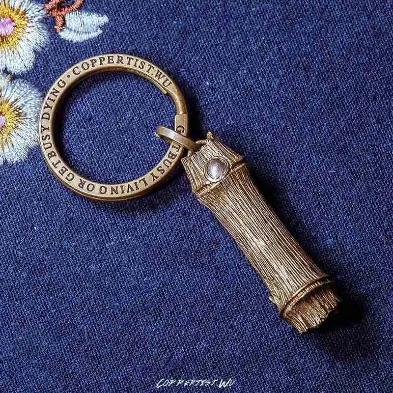 Coppertist. wu латунный с серебряными бусинами бамбуковая цепочка для ключей винтажная