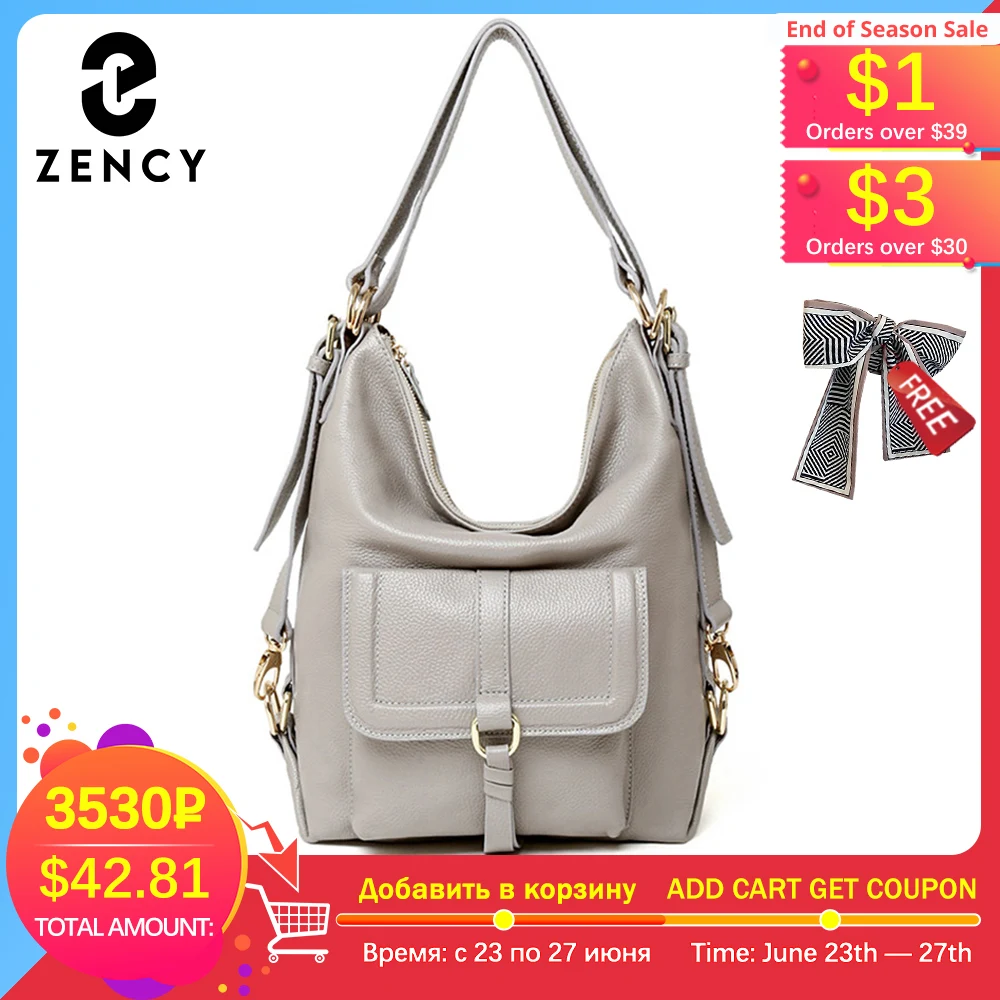 Модная женская сумка на плечо Zency из 100% натуральной кожи вместительная